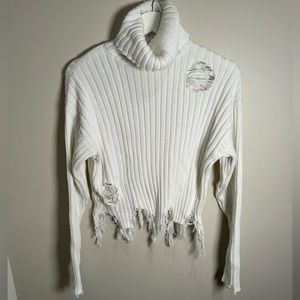 turtle neck sweater white